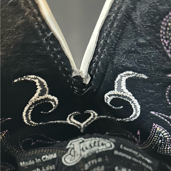 Justin Black and Purple Western Boots - Picture 7 of 7